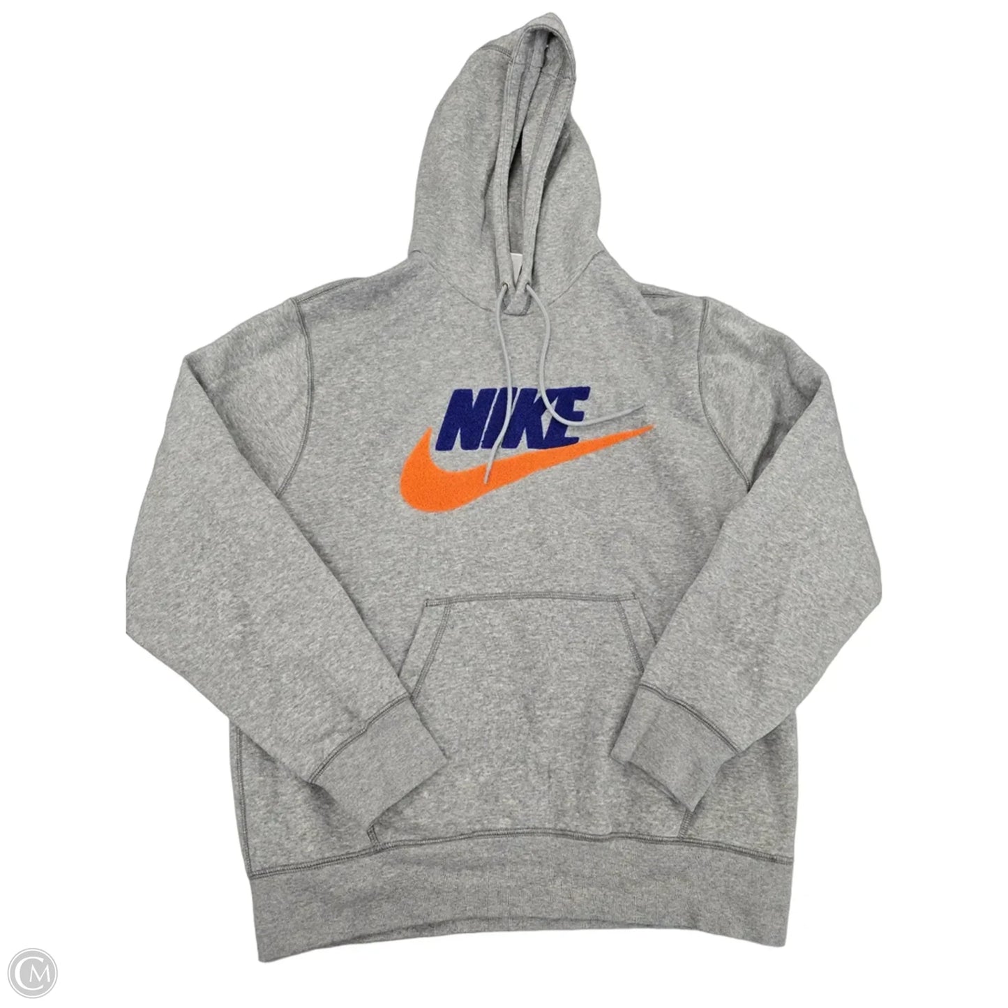 Sweatshirt Hoodie By Nike In Grey, Size: M