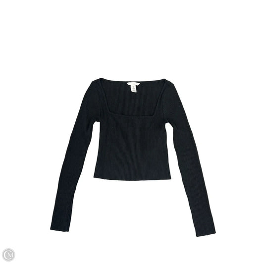 Top Long Sleeve By H&m In Black, Size: S