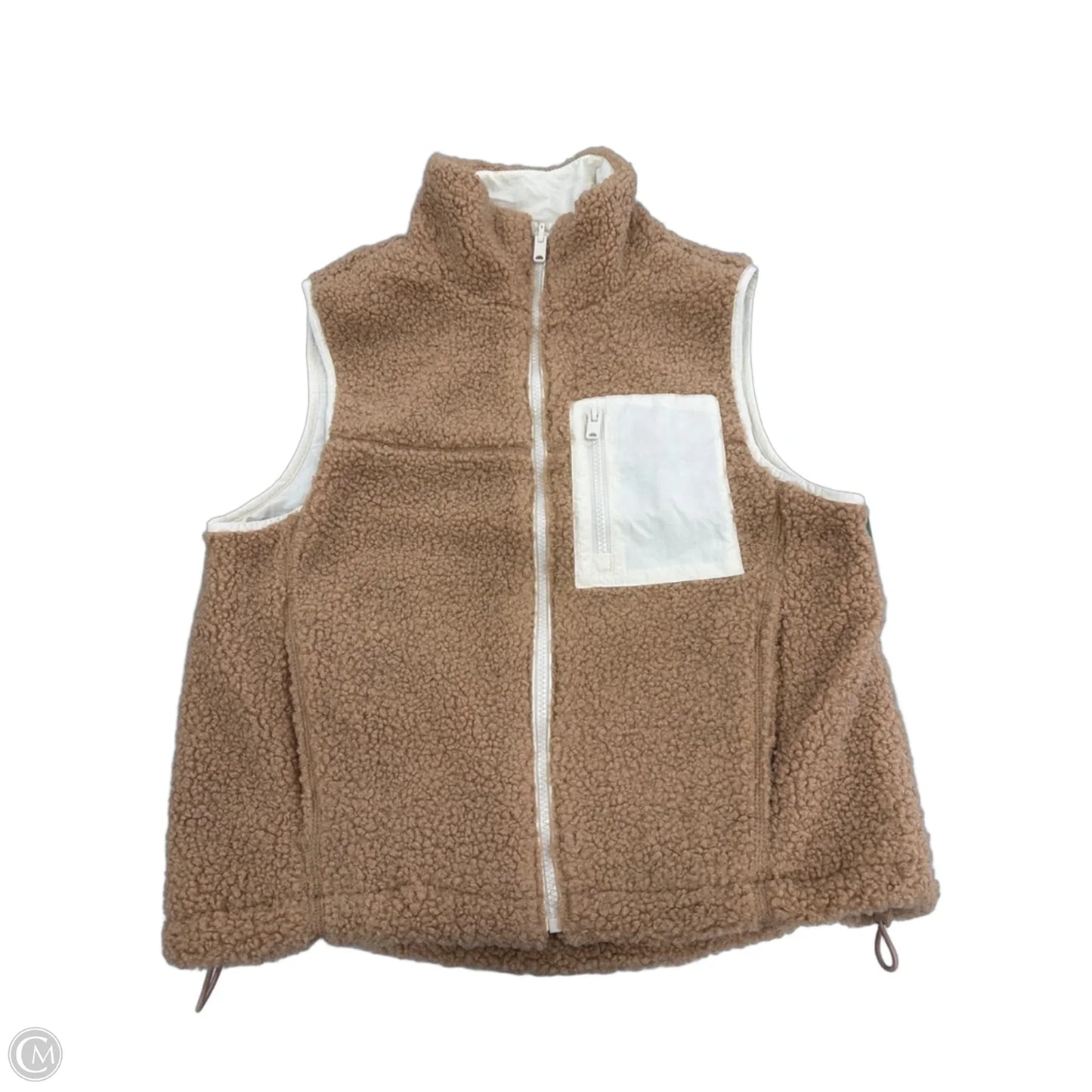 Vest Faux Fur & Sherpa By Cme In Tan, Size: S