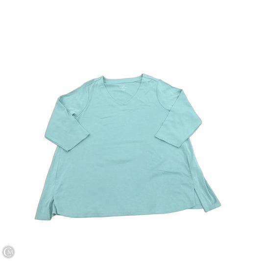 Top 3/4 Sleeve By J. Jill In Aqua, Size: 1x