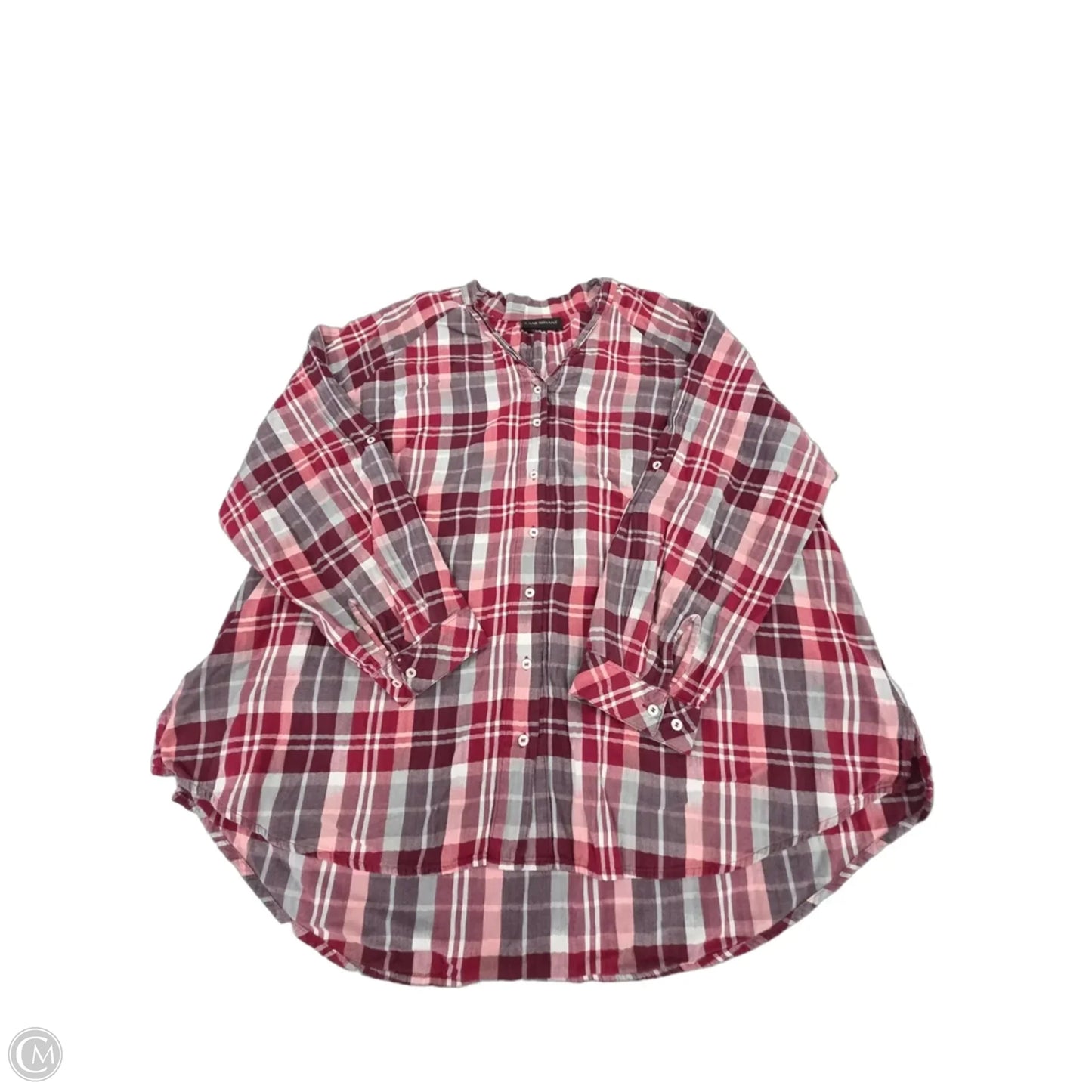 Top Long Sleeve By Lane Bryant In Plaid Pattern, Size: 2x