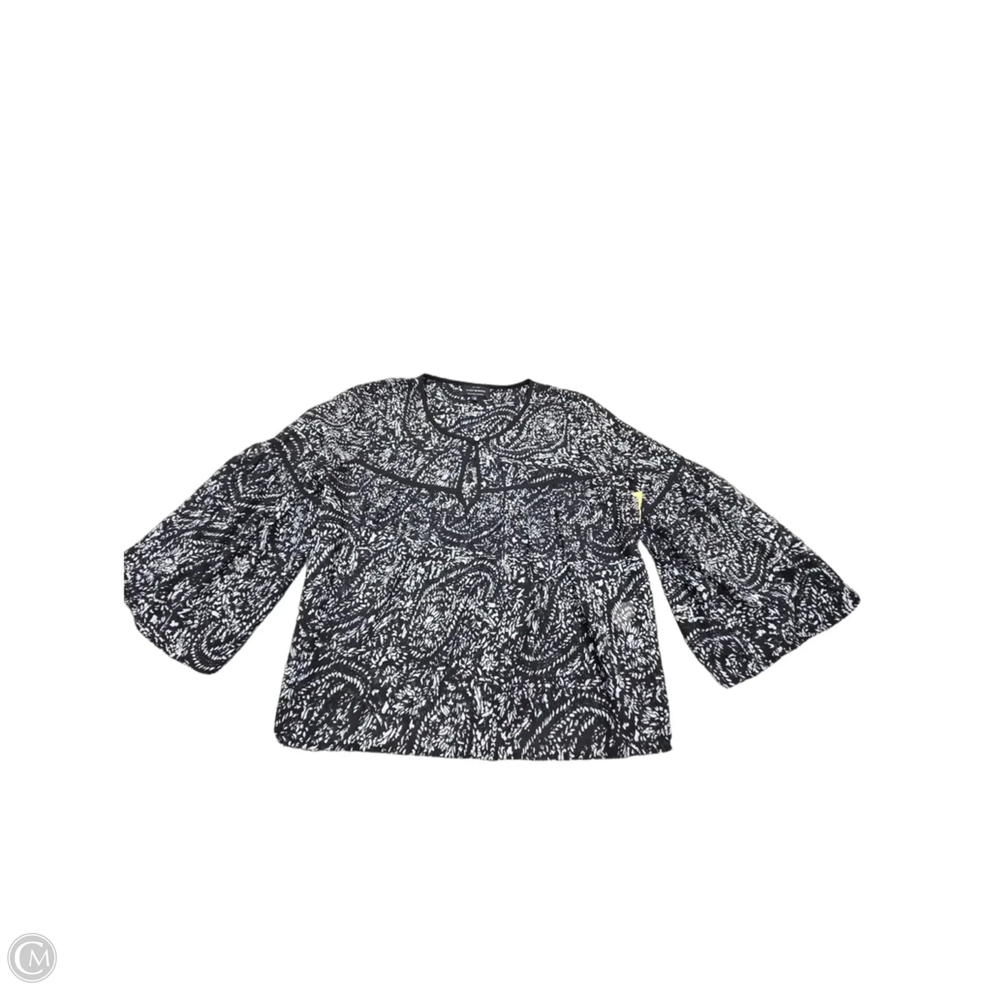 Top Long Sleeve By Lucky Brand In Black & White, Size: M
