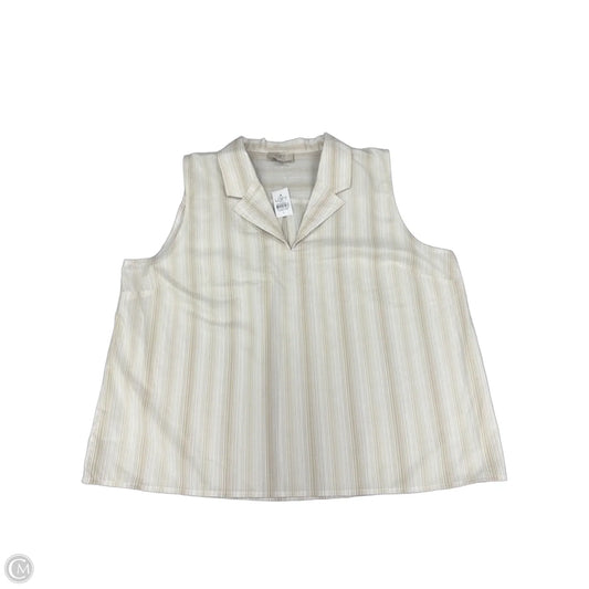 Top Sleeveless By Loft In Tan & White, Size: L