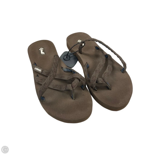 Sandals Flip Flops By Teva In Brown, Size: 8