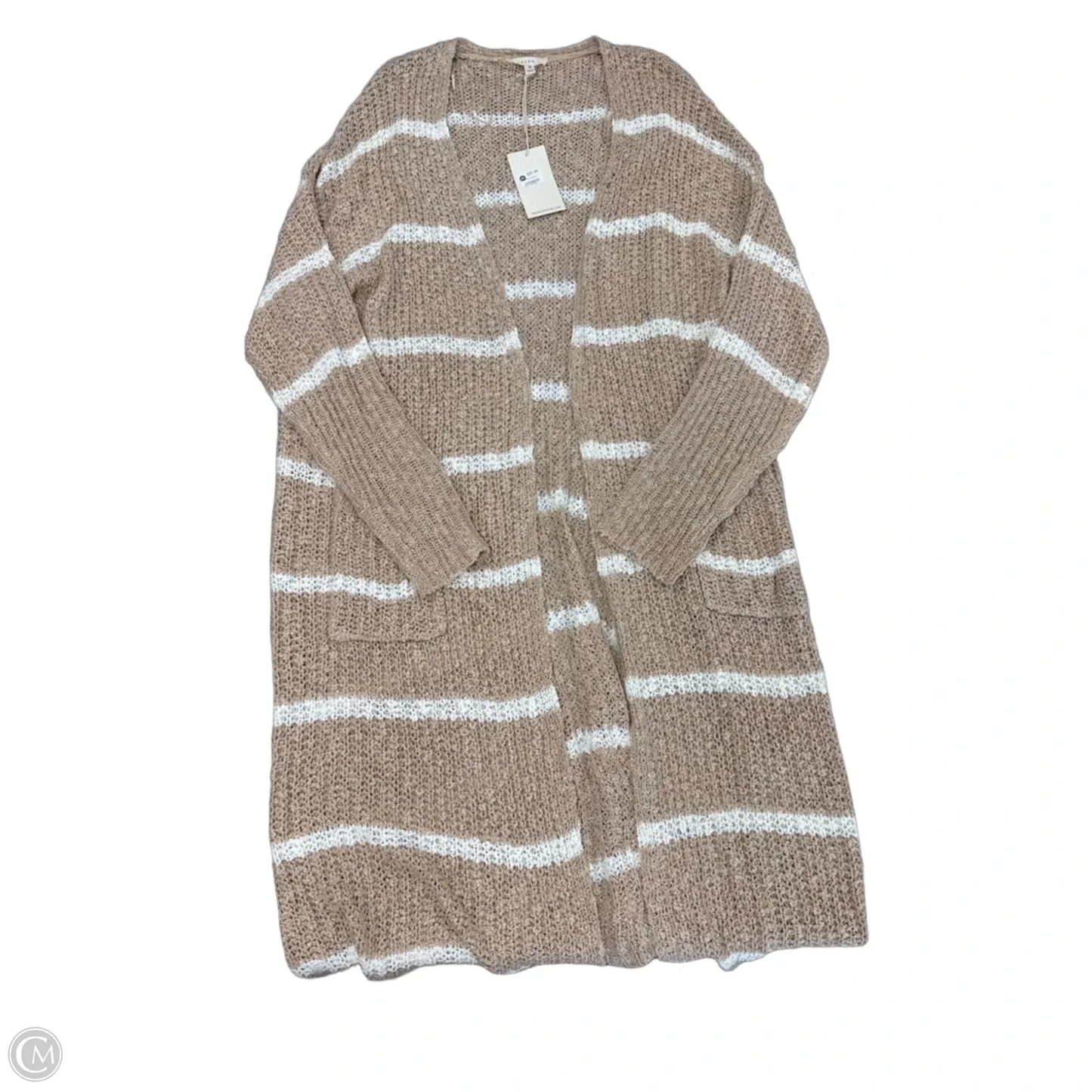 Cardigan By Reborn J In Tan & White, Size: 2x