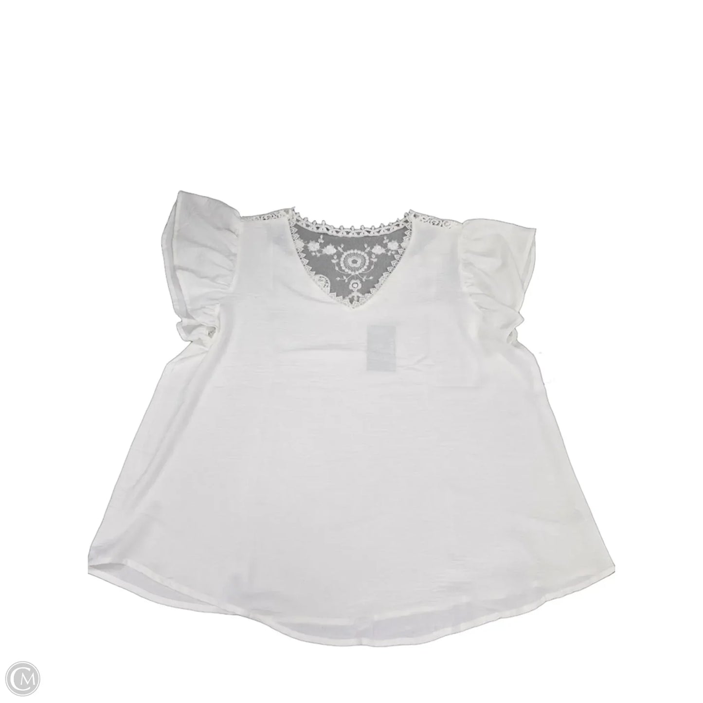 Top Short Sleeve By Blu Pepper In White, Size: Xxl