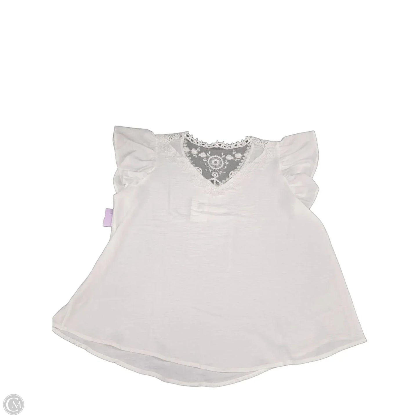 Top Short Sleeve By Blu Pepper In White, Size: Xxl
