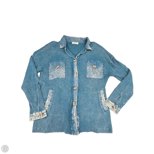 Top Long Sleeve By Zenana In Teal, Size: S