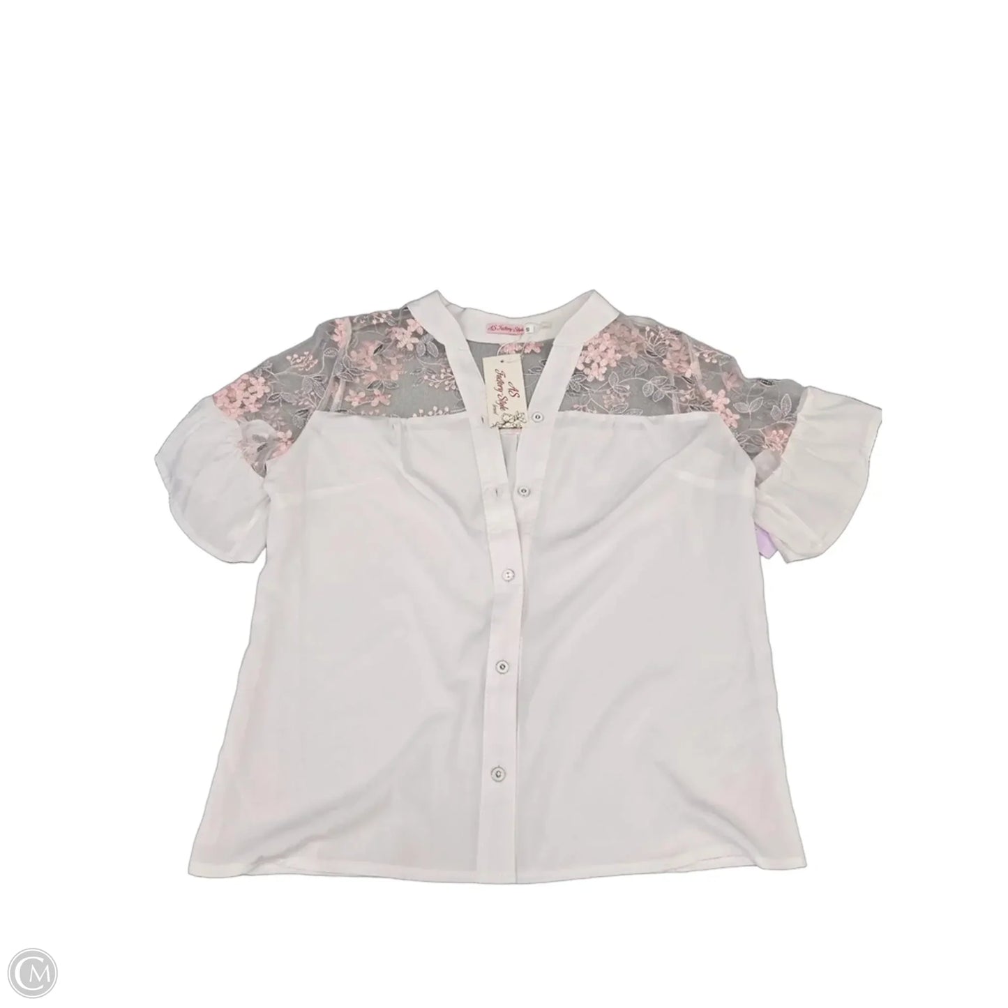 Top Short Sleeve By Cmf In White, Size: Xl