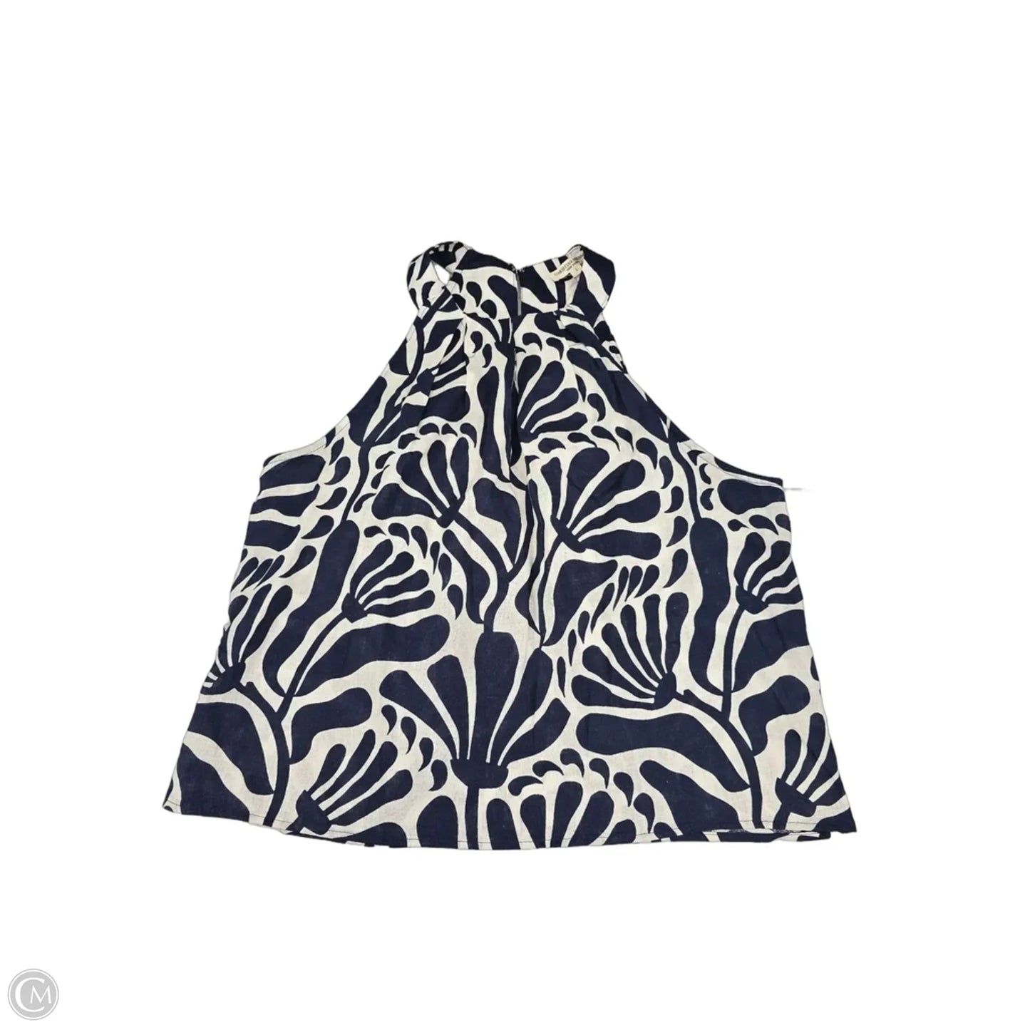 Tank Top By Christian Siriano In Blue & White, Size: L