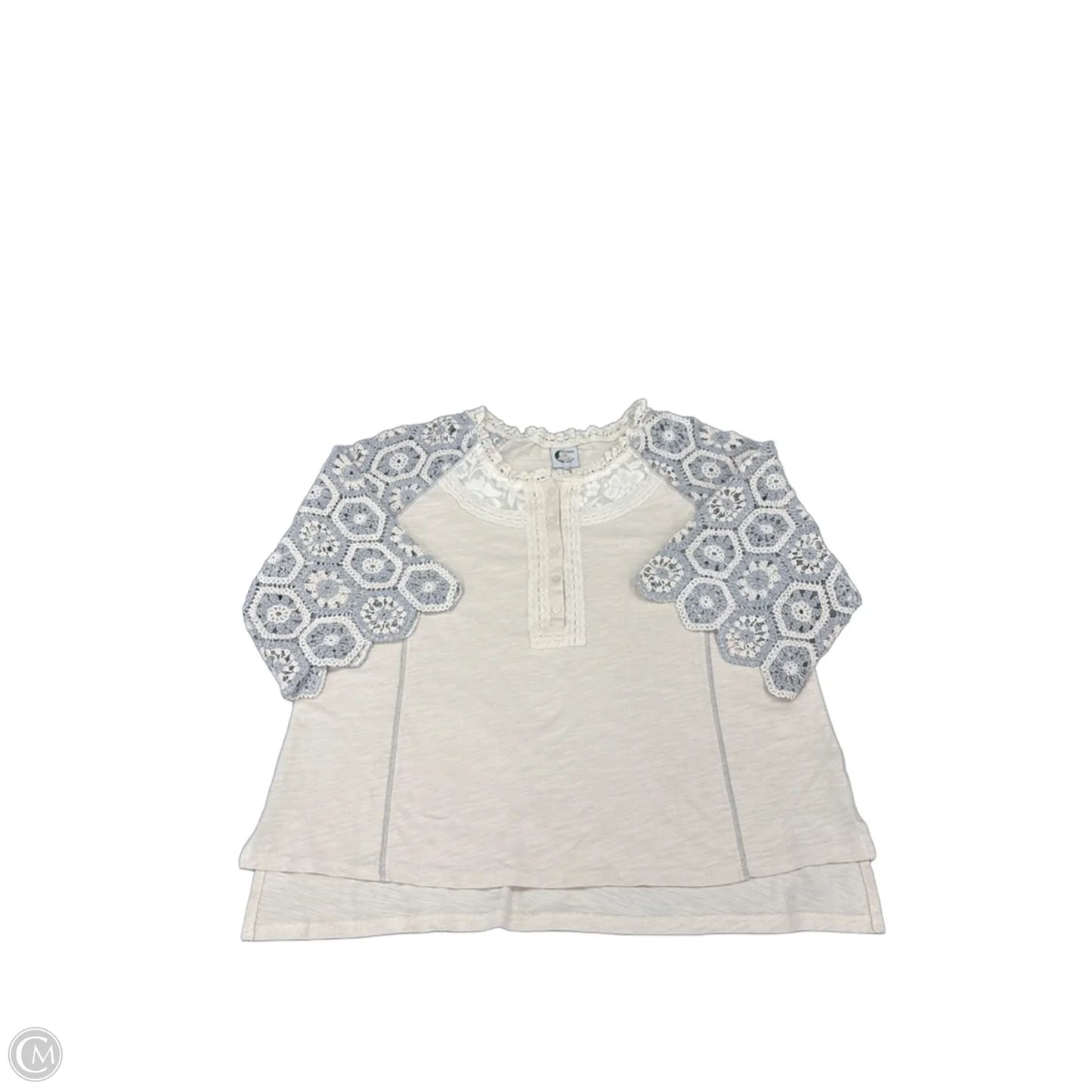 Top Long Sleeve By Cme In Cream, Size: Xxl