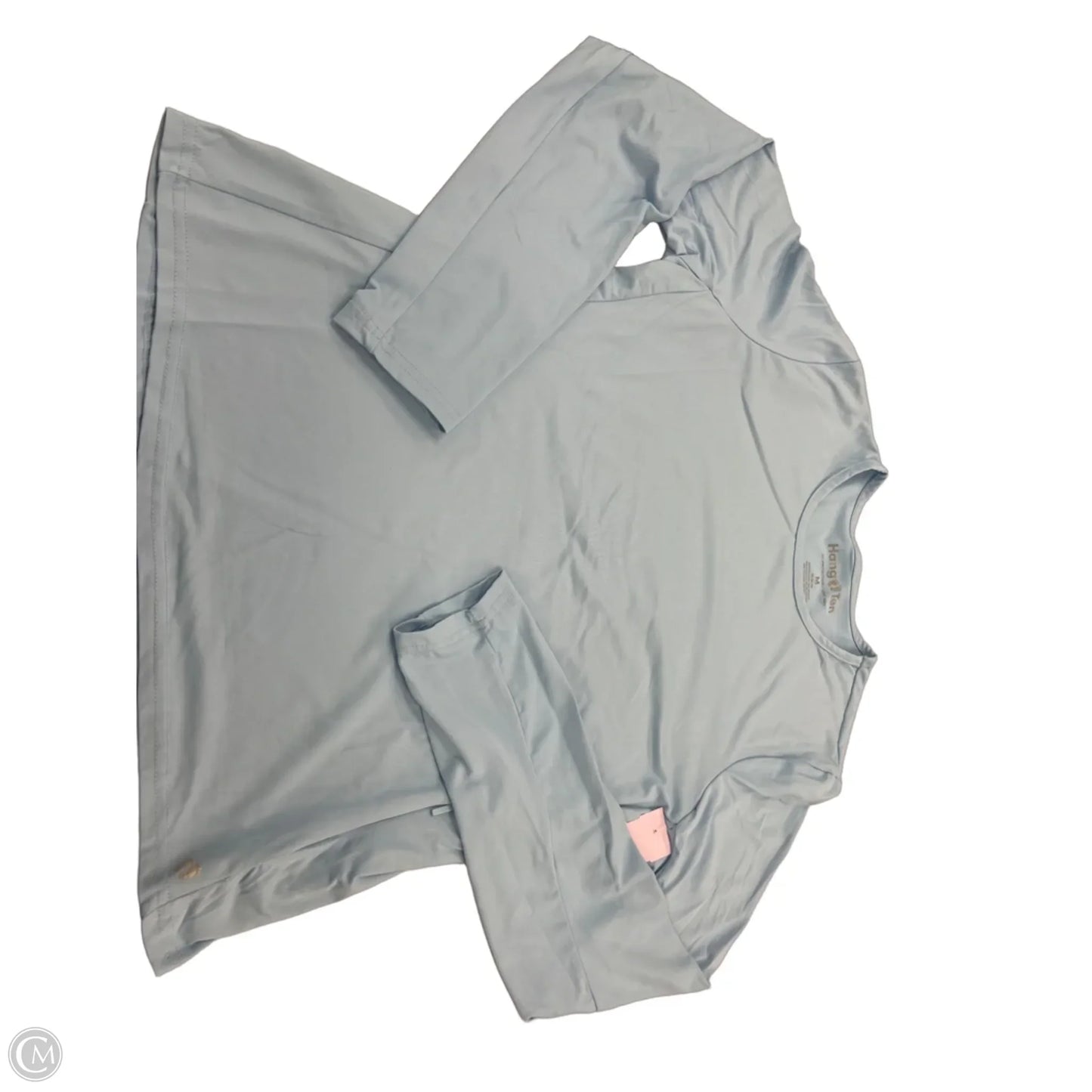 Athletic Top Long Sleeve Collar By Hang Ten In Blue, Size: M