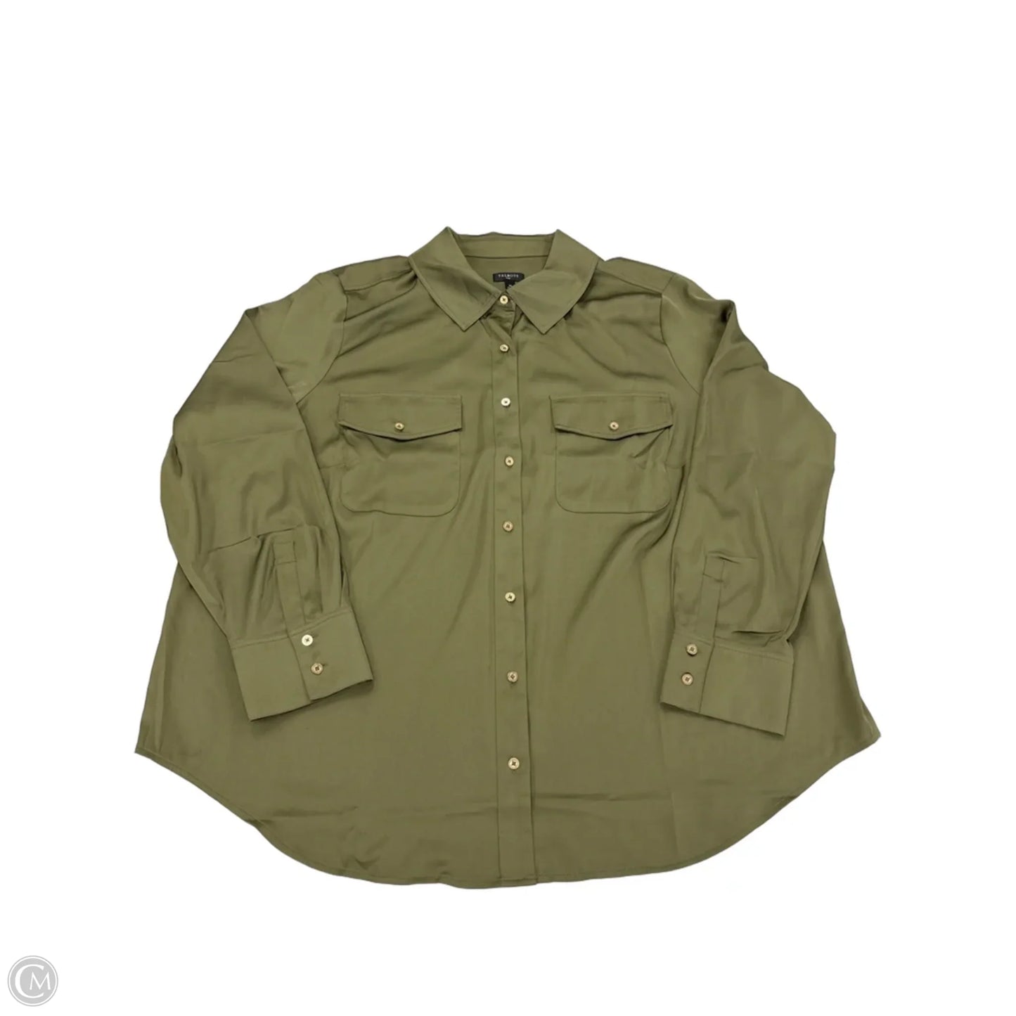 Top Long Sleeve By Talbots In Green, Size: 2x