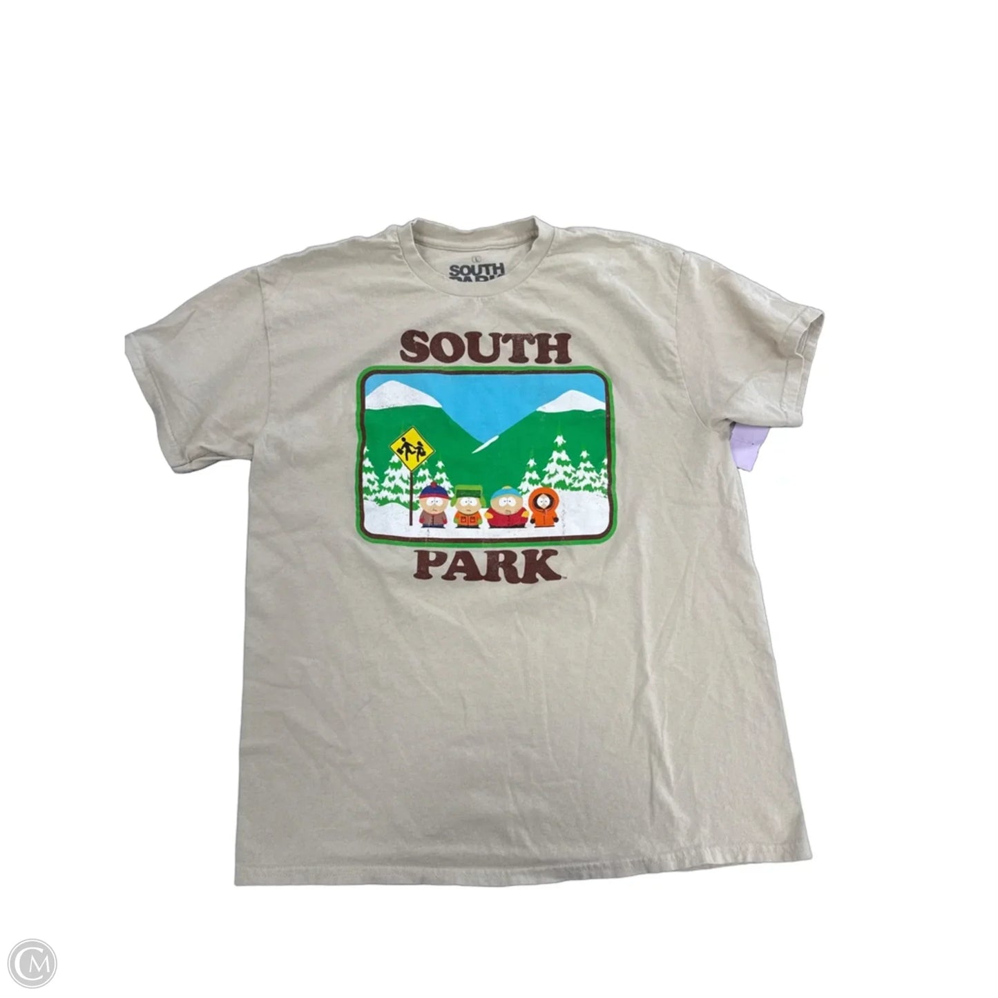 Top Short Sleeve By Cmf In Cream, Size: L