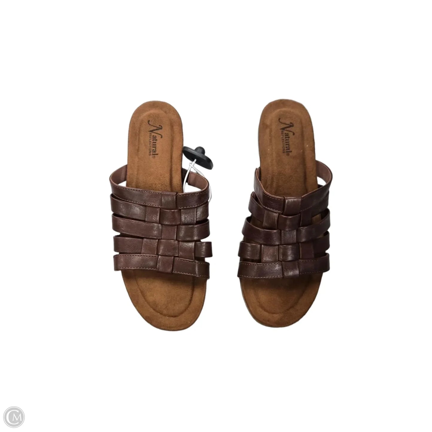 Sandals Heels Wedge By Natural Reflections In Brown, Size: 11