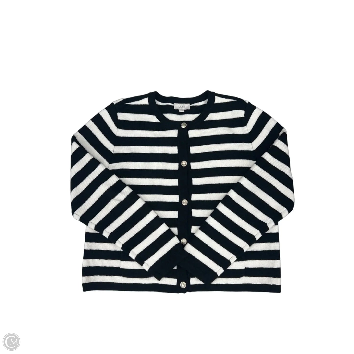 Cardigan By Loft In Striped Pattern, Size: Xl