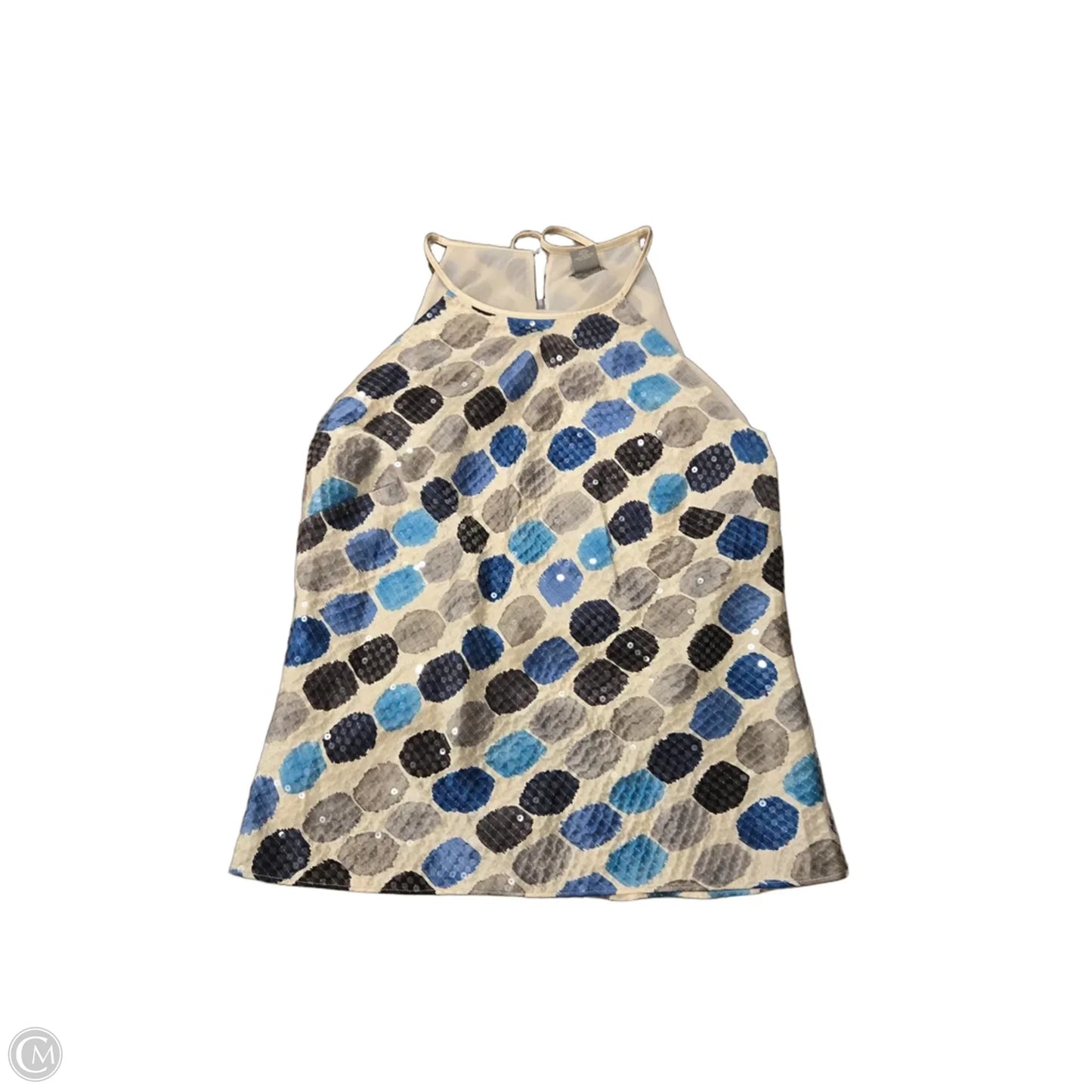 Tank Top By Ann Taylor In Blue & Cream, Size: M