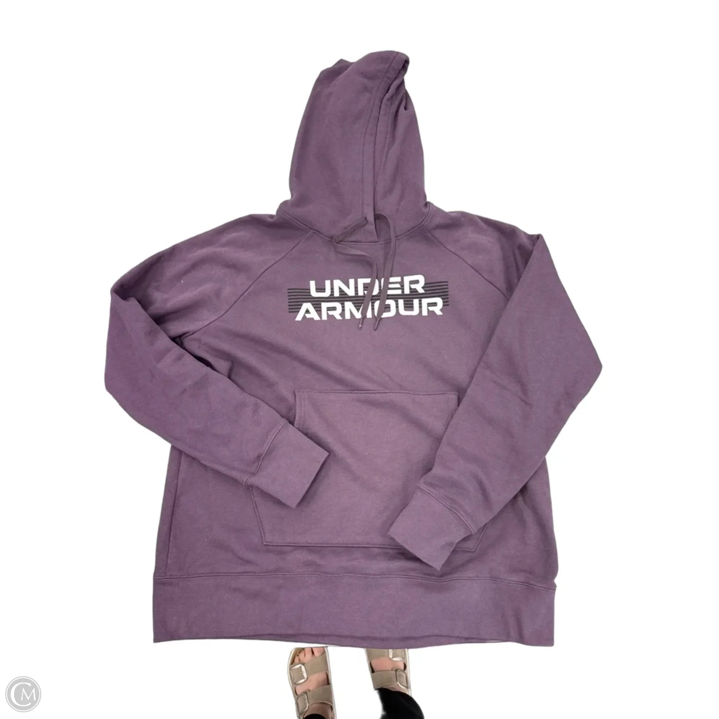 Sweatshirt Hoodie By Under Armour In Purple, Size: L