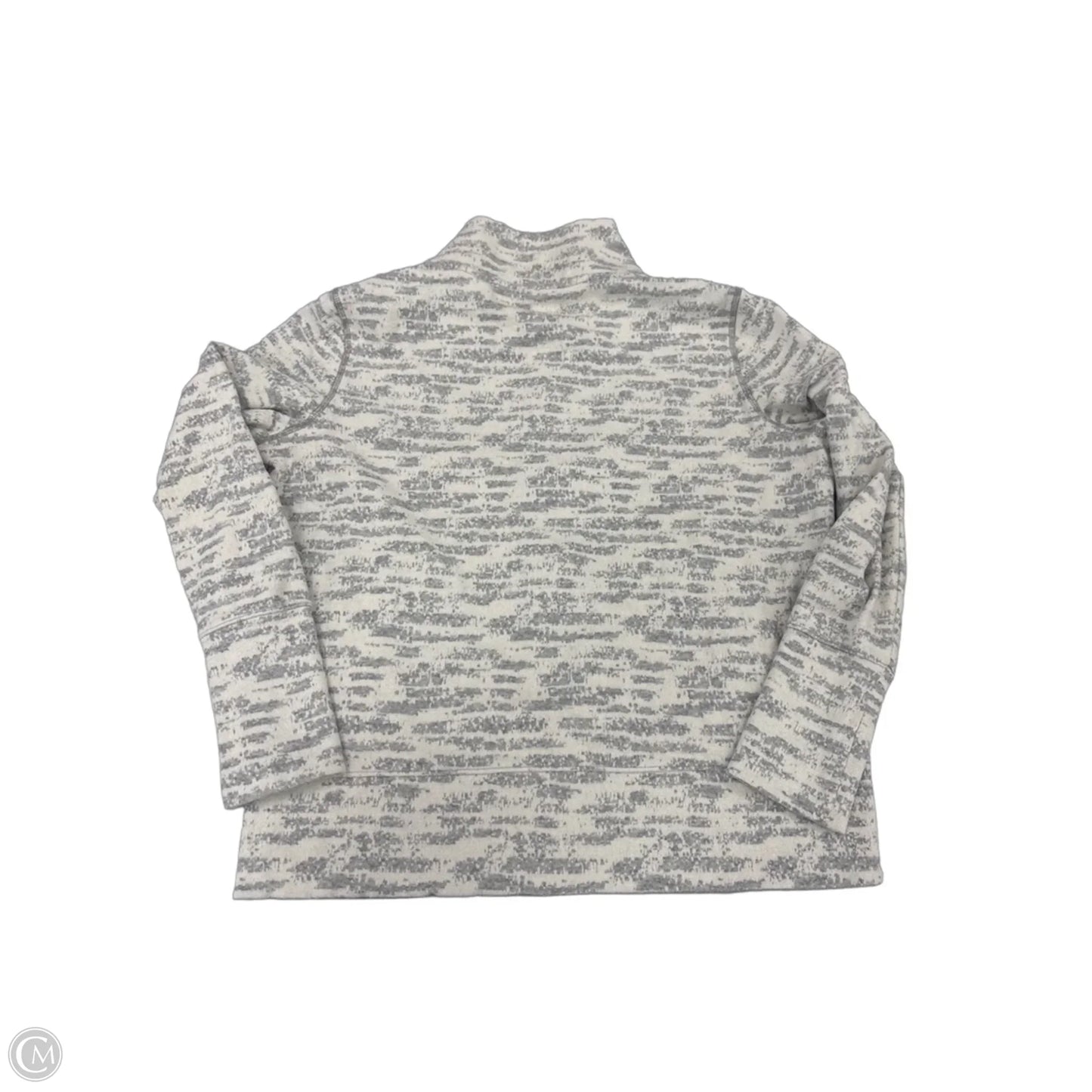 Athletic Top Long Sleeve Collar By Zyia In Grey & White, Size: M