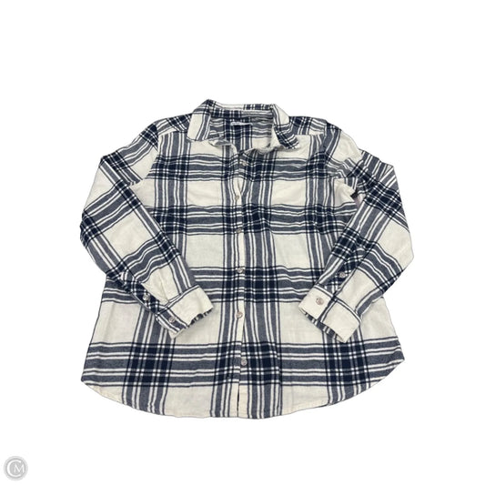 Top Long Sleeve By Croft And Barrow In Blue & White, Size: S