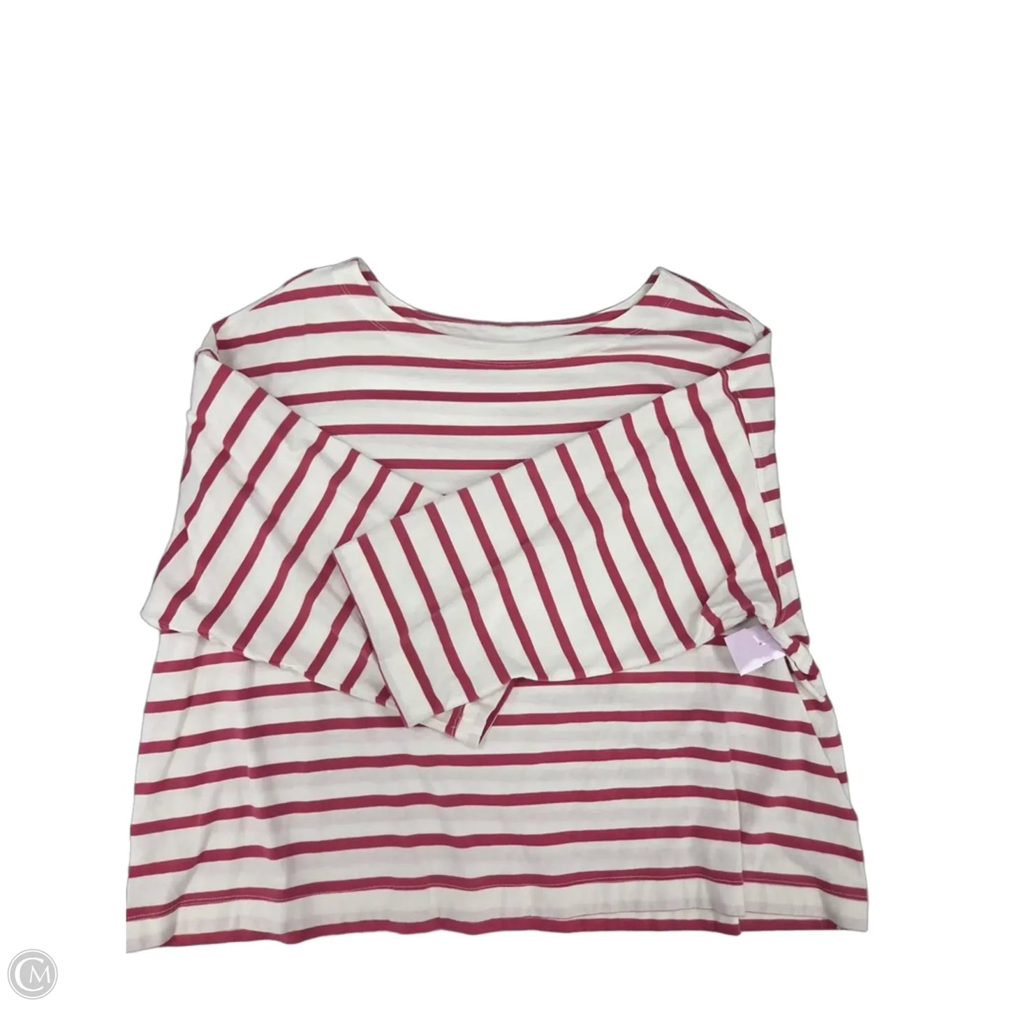 Top 3/4 Sleeve By Old Navy In Pink & White, Size: Xxl