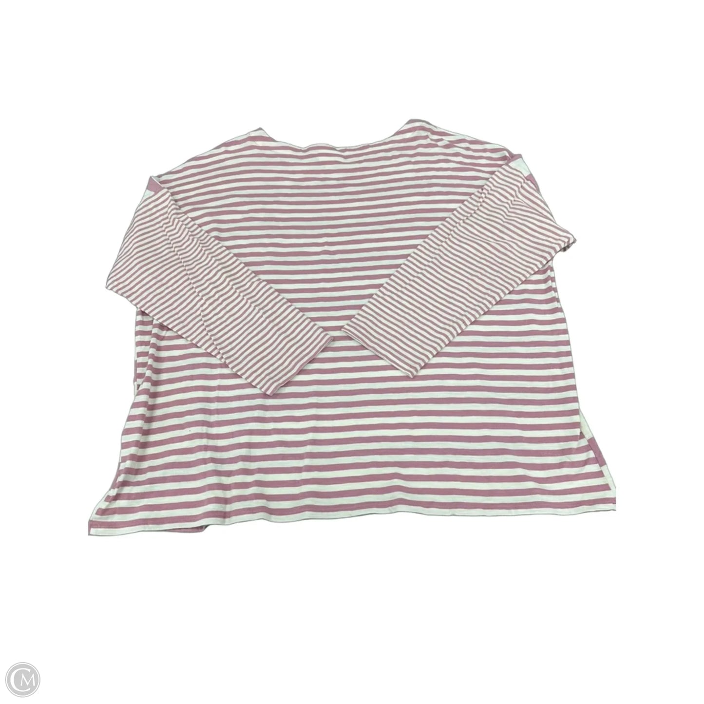 Top Long Sleeve By J. Jill In Pink & White, Size: 2x
