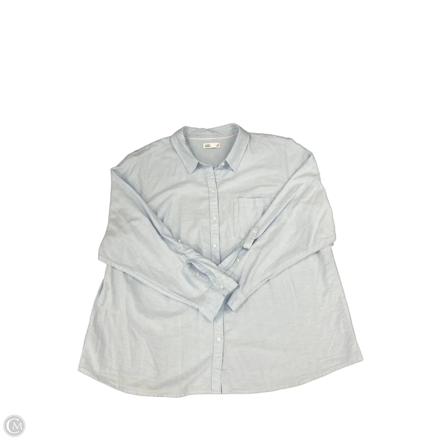 Top Long Sleeve By Croft And Barrow In Blue, Size: 2x