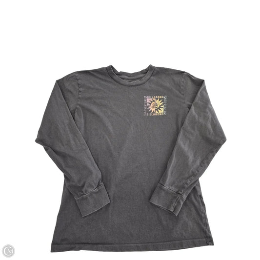 Top Long Sleeve By Billabong In Grey, Size: S