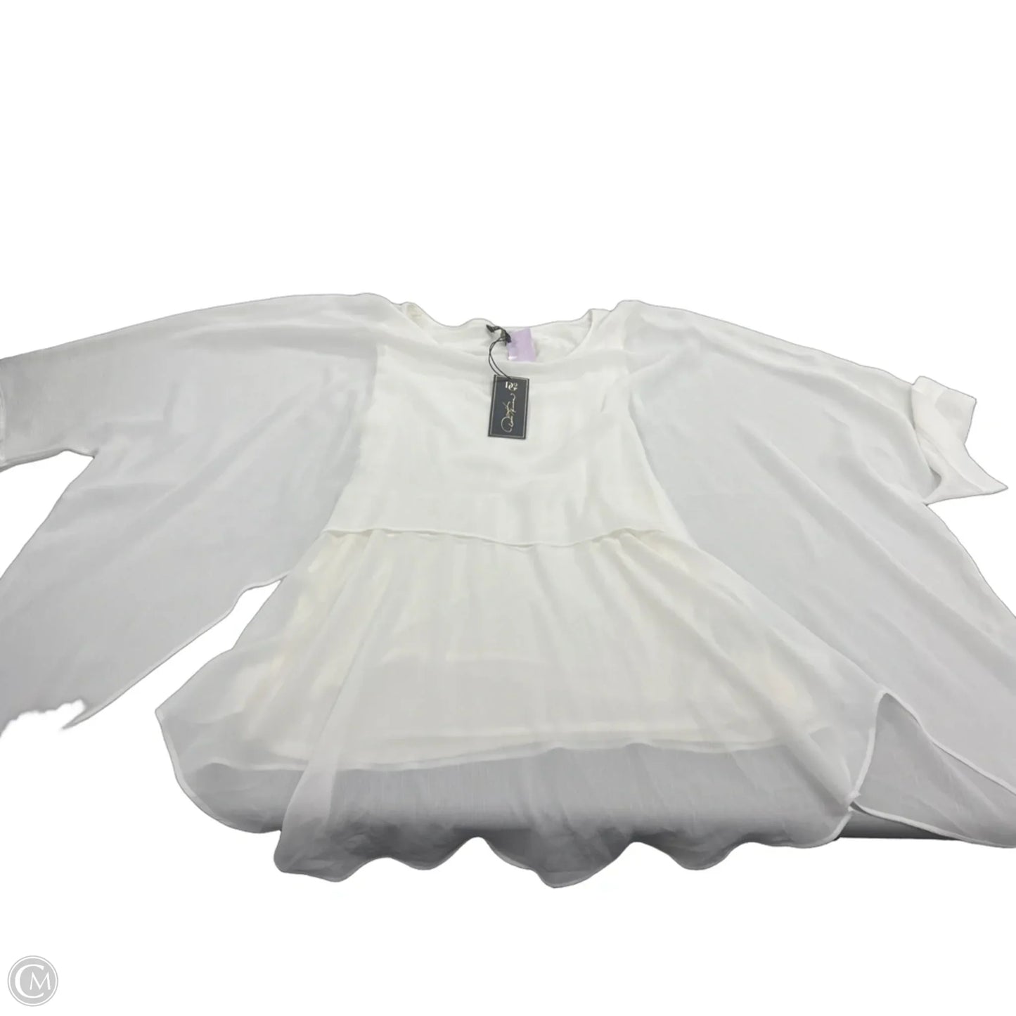 Top Long Sleeve By Dg2 In White, Size: M