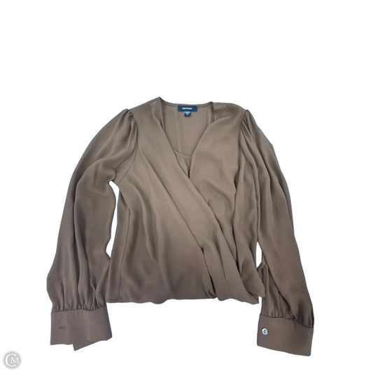 Top Long Sleeve By Karen Kane In Brown, Size: S