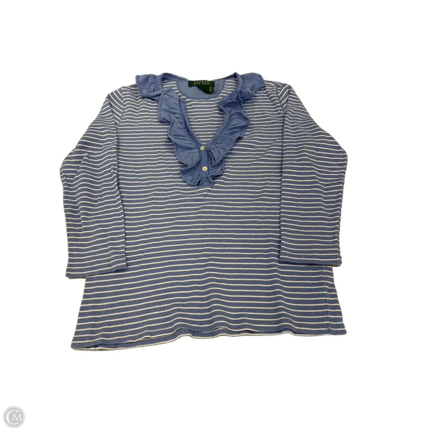 Top 3/4 Sleeve By Lauren By Ralph Lauren In Blue, Size: M