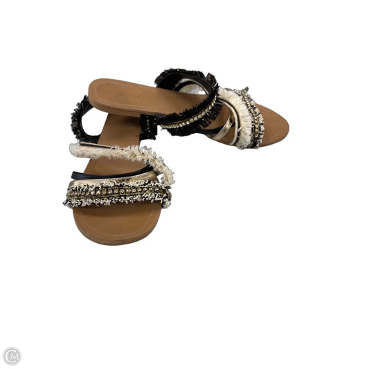 Sandals Flip Flops By Express In Black & White, Size: 7
