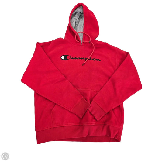 Sweatshirt Hoodie By Champion In Red, Size: L