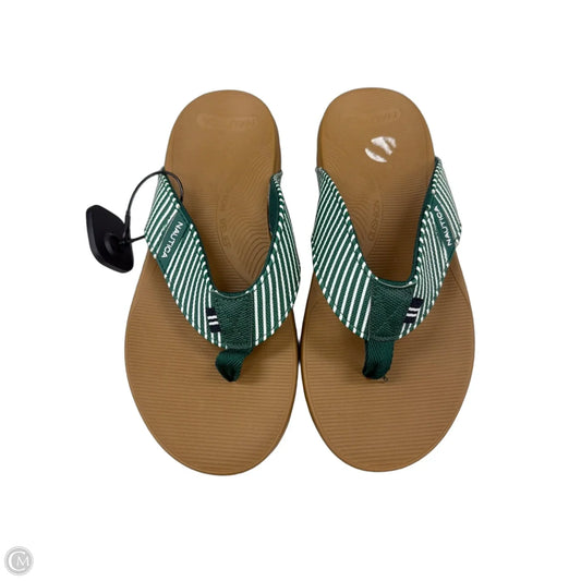 Sandals Flip Flops By Nautica In Green & Tan, Size: 10