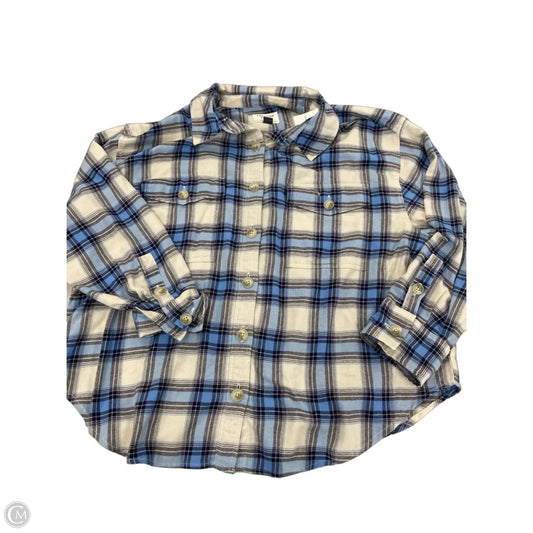 Top Long Sleeve By American Eagle In Plaid Pattern, Size: L