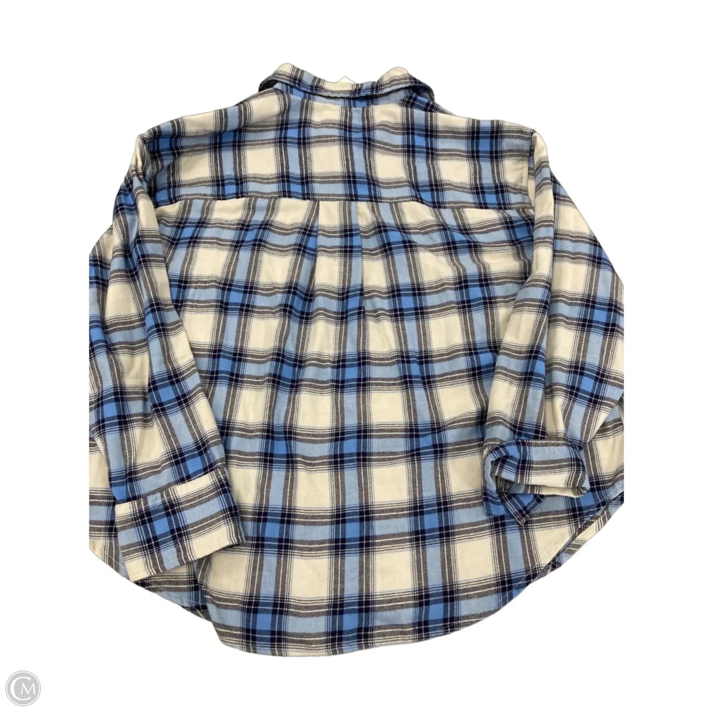Top Long Sleeve By American Eagle In Plaid Pattern, Size: L