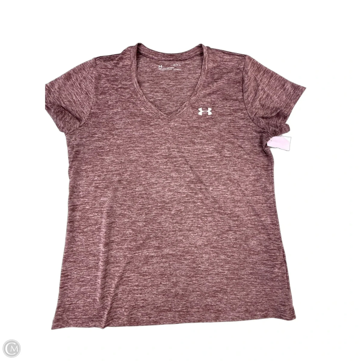 Athletic Top Short Sleeve By Under Armour In Red, Size: L