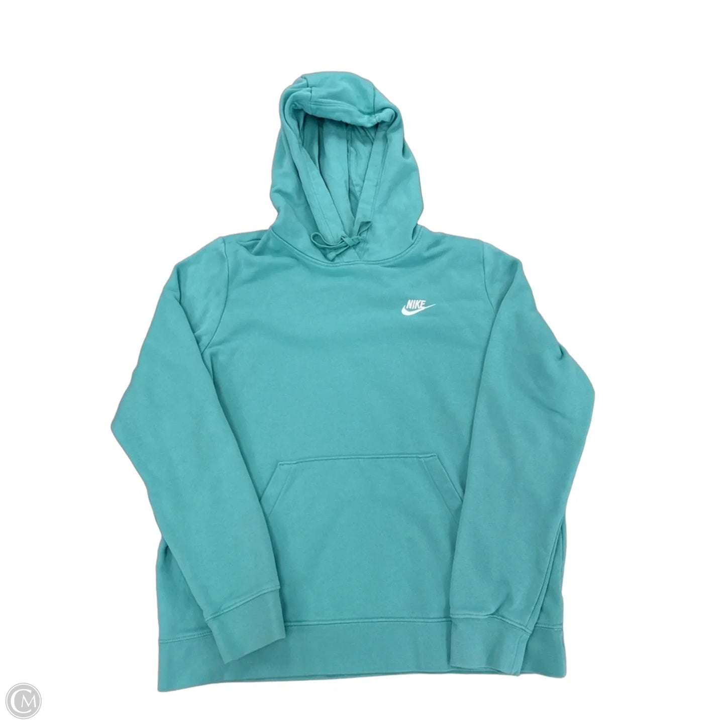 Sweatshirt Hoodie By Nike In Aqua, Size: L
