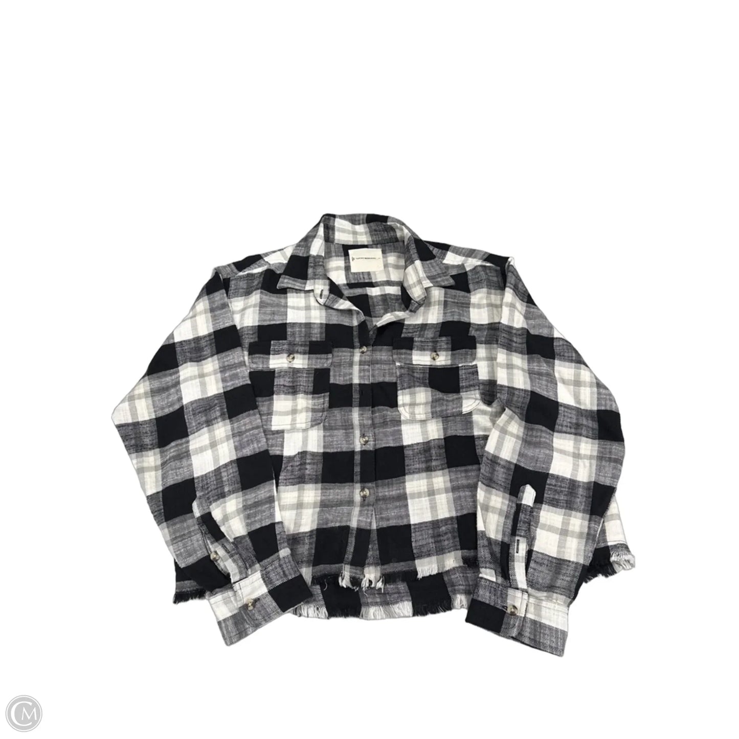 Top Long Sleeve By Lucky Brand In Black & White, Size: M