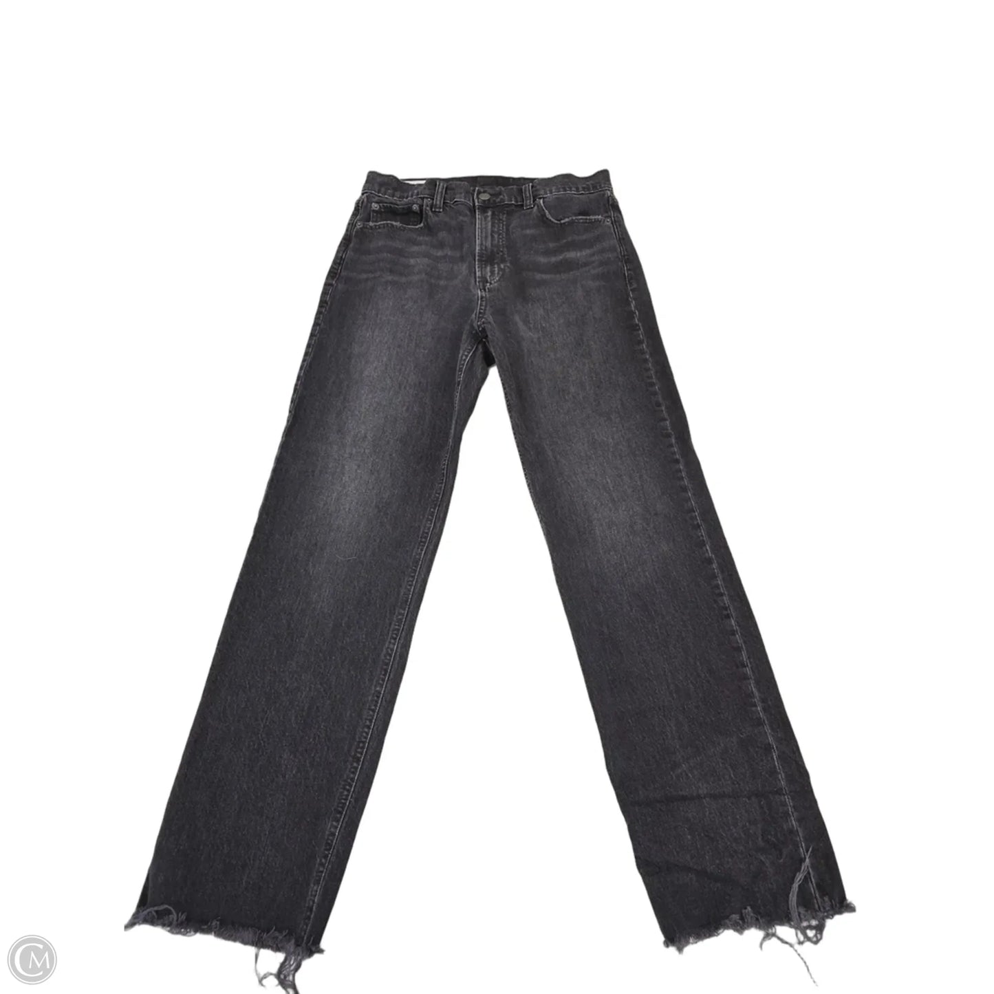 Jeans Straight By Gap In Black Denim, Size: 10l