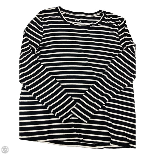 Top Long Sleeve Basic By Maurices In Black & White, Size: Xxl