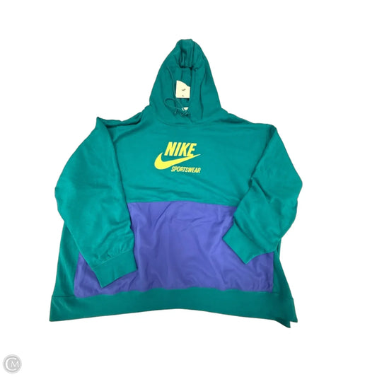 Sweatshirt Hoodie By Nike In Teal, Size: 2x