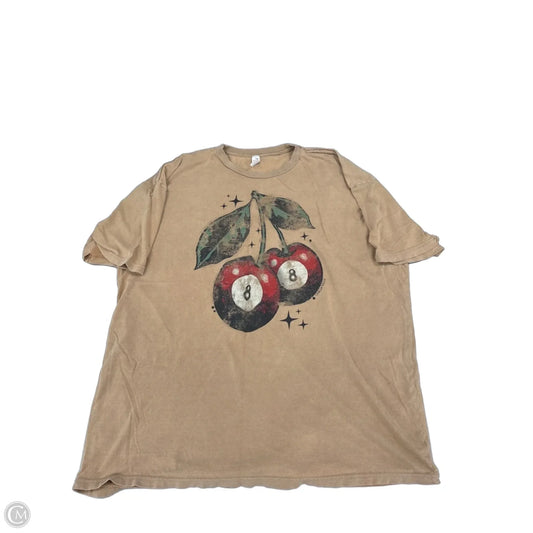 Top Short Sleeve By Cmf In Tan, Size: Xxl