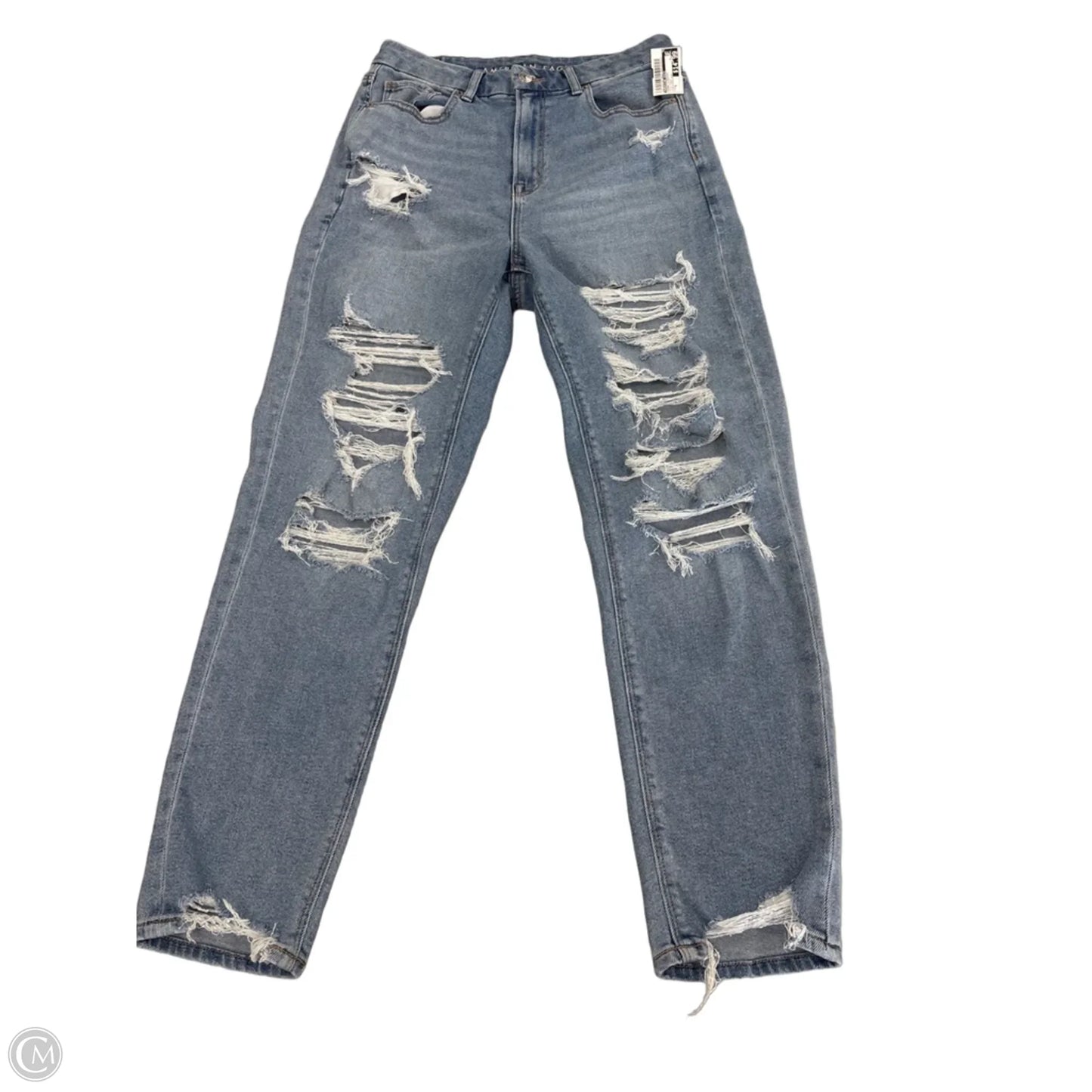Jeans Straight By American Eagle In Blue Denim, Size: 6