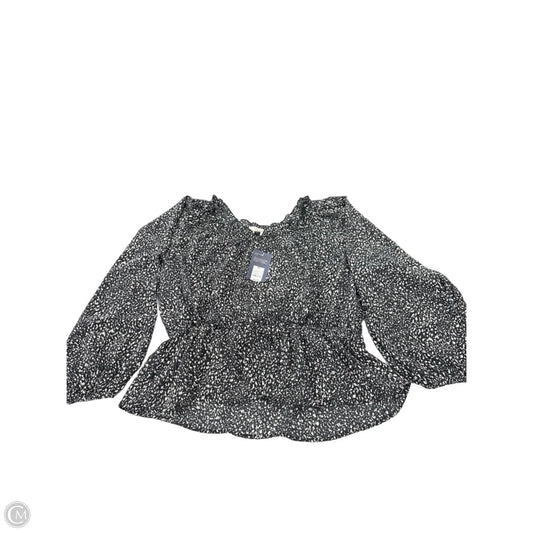 Top Long Sleeve By Universal Thread In Black & White, Size: Xxl
