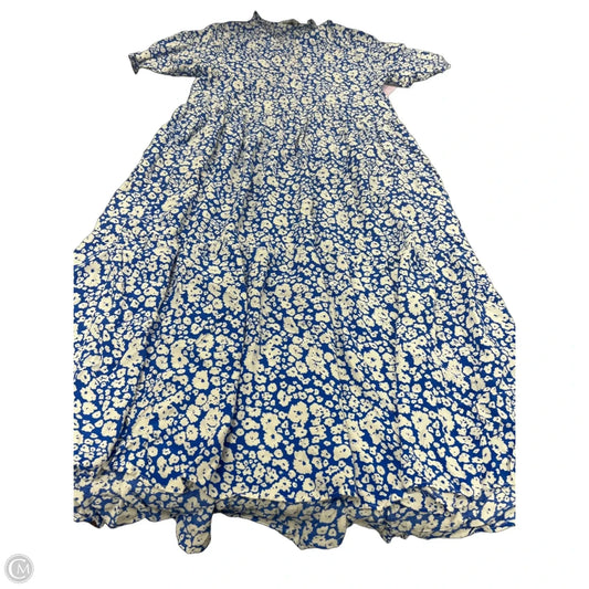 Dress Casual Maxi By Zara In Blue & White, Size: M