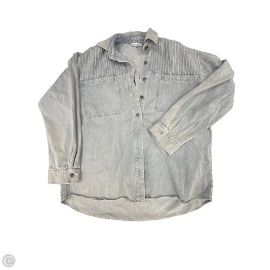 Top Long Sleeve By White Birch In Blue Denim, Size: 1x