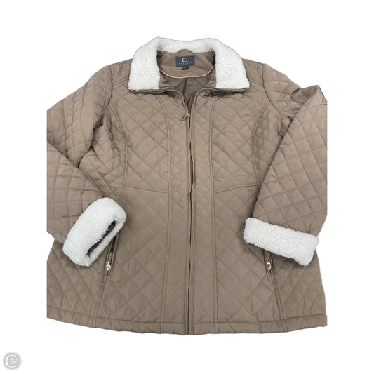 Coat Puffer & Quilted By Gallery In Tan, Size: Xl
