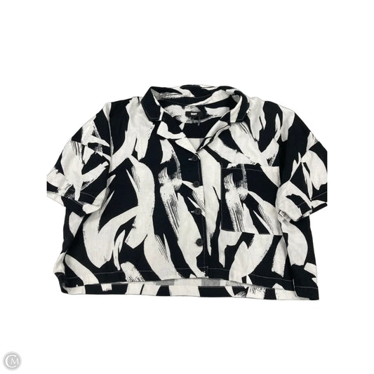 Top Short Sleeve By Dkny In Black & White, Size: Xl