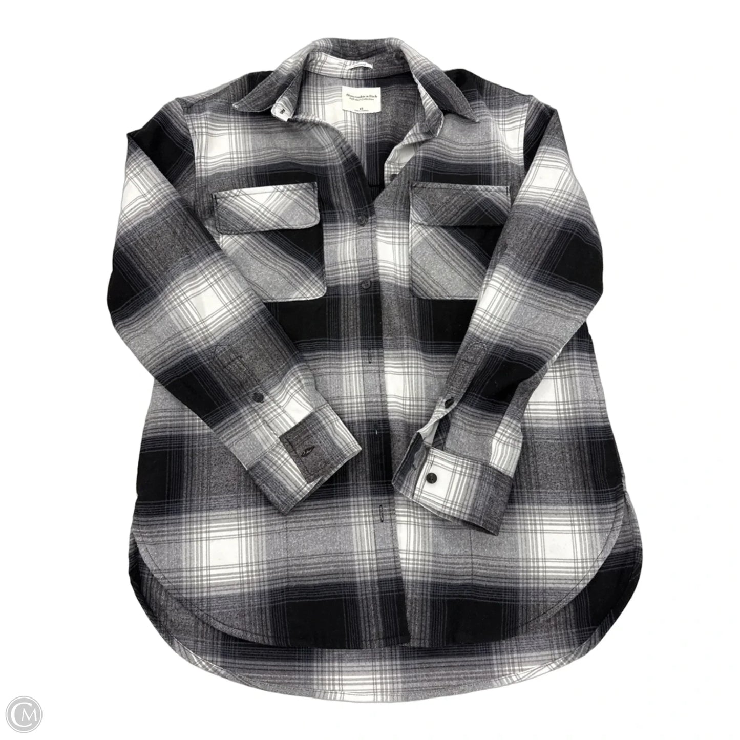 Top Long Sleeve By Abercrombie And Fitch In Black & White, Size: Xs